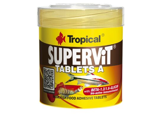 Tabletki wieloskładnikowe dla ryb Supervit Tablets A 50 ml / 36 g, 80 sztuk Tropical