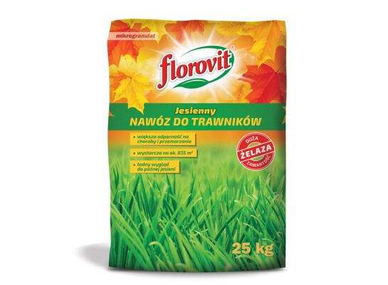 Nawóz granulowany jesienny do trawników 25 kg Florovit
