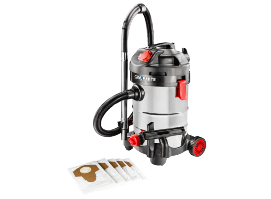 Odkurzacz warsztatowy 1500 W zbiornik 30 l GRAPHITE