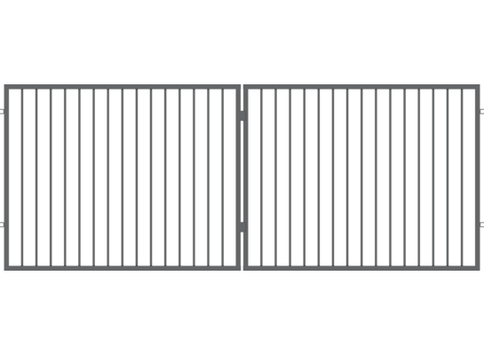 Brama dwuskrzydłowa Hugo ocynk antracyt struktura 400 x 150 cm Polbram