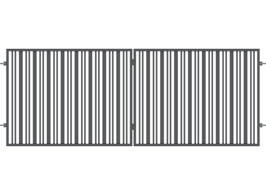 Brama dwuskrzydłowa Eryk ocynk antracyt struktura 400 x 150 cm Polbram