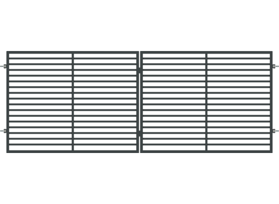 Brama dwuskrzydłowa Leon ocynk antracyt struktura 400 x 150 cm Polbram