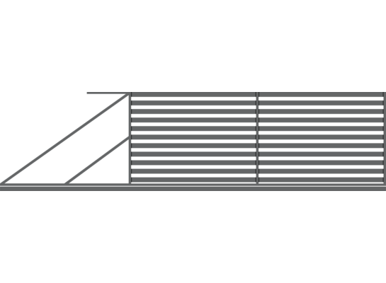 Brama przesuwna Dorian ocynk antracyt struktura 400 x 154 cm lewa Polbram