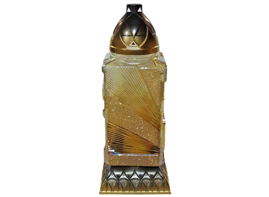 Znicz szklany z wkładem bursztyn 37 cm