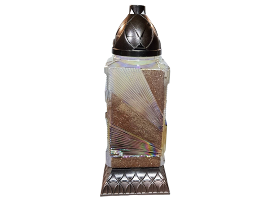 Znicz szklany z wkładem wrzosowy 37 cm