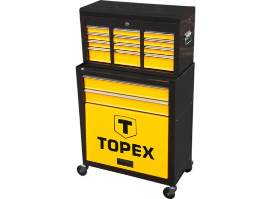 Szafka narzędziowa, 2 szuflady, duża półka, nadstawka TOPEX