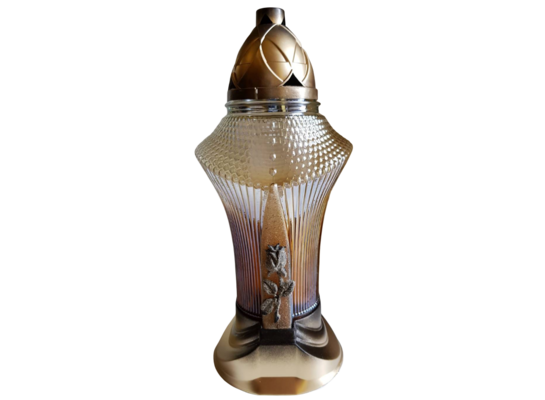 Znicz szklany z wkładem bursztyn 38,5 cm 200 g