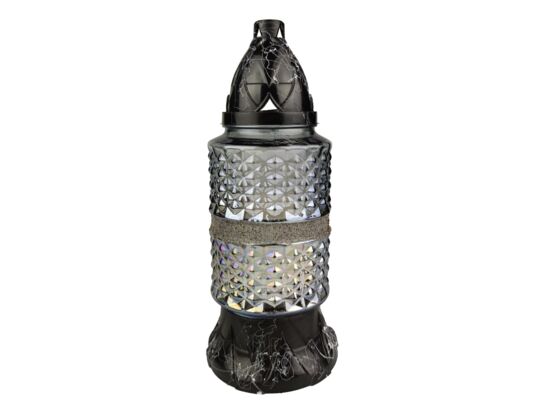 Znicz szklany z wkładem biały 24,5 cm 90 g