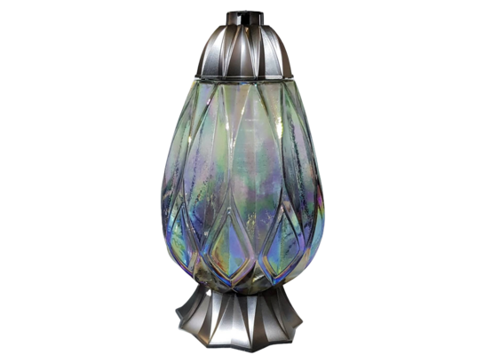 Znicz szklany z wkładem szary mix 34,5 cm 180 g