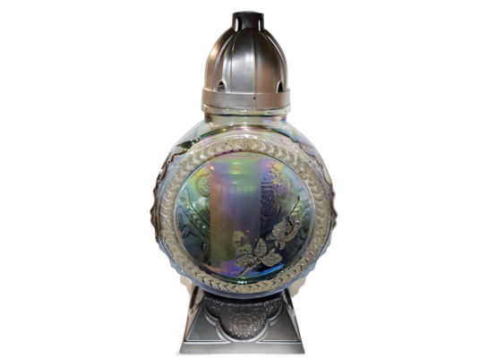 Znicz szklany z wkładem szary 34,5 cm 180 g