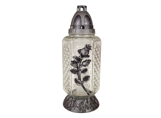 Znicz szklany Róża 31,5 cm CIECIERSKI