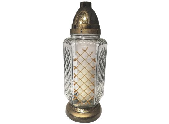 Znicz szklany Brokat 31,5 cm CIECIERSKI