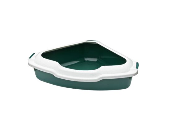 Kuweta dla kota narożna 56 x 43 x 14 cm zielona happet