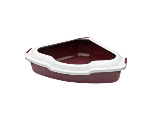 Kuweta dla kota narożna 56 x 43 x 14 cm czerwona happet