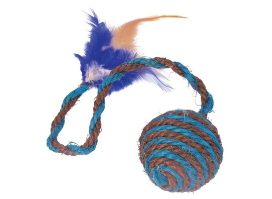 Zabawka dla kota sizalowa piłka z piórkiem happet