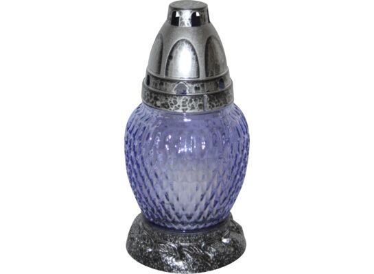 Znicz szklany ryflowany mix kolorów 17 cm ADMIT