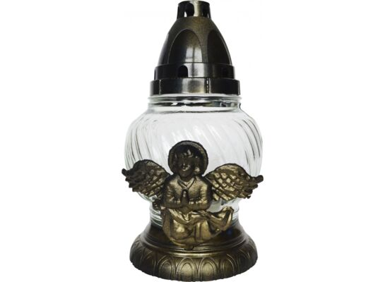 Znicz z aplikacją anioł złoty 20 cm ADMIT