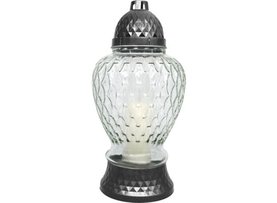 Znicz szklany LA 3030 T błękitny 35 cm ADMIT