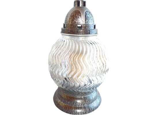 Znicz szklany LA 2840 T błękitny 35 cm ADMIT