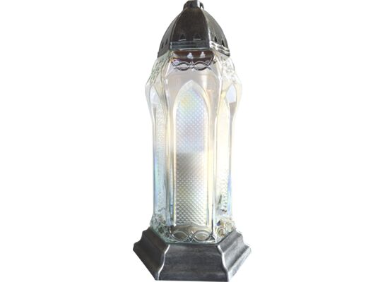 Znicz szklany błękitny 38 cm ADMIT