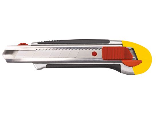 Nóż z ostrzem łamanym 18 mm, dodatkowa blokada śrubowa TOPEX