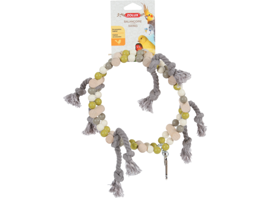 Huśtawka drewniane kółko ze sznurkami, różne wzory ZOLUX