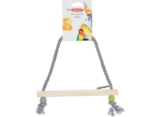 Huśtawka z drewnianą żerdką, na sznurku, różne kolory ZOLUX