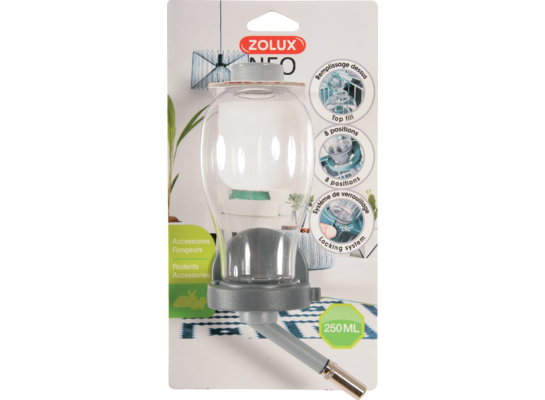 Poidełko dla gryzoni napełniane od góry 250 ml szary ZOLUX