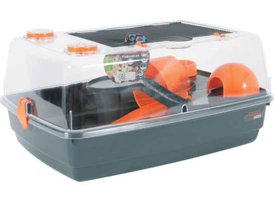 Klatka INDOOR VISION 55 cm dla chomika szary/pomarańczowy ZOLUX