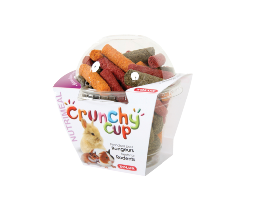 Przysmaki dla gryzonia lucerna/marchewka/buraczek CRUNCHY CUP STICKS 180 g ZOLUX
