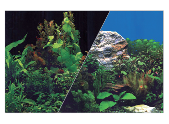 Tło akwariowe dwustronne 40 x 60 cm rośliny czarne/rośliny niebieskie ZOLUX