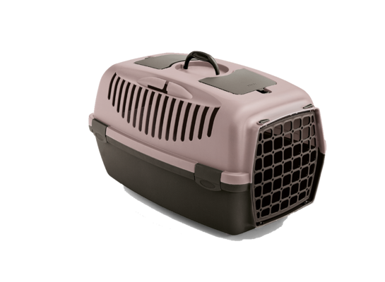 Transporter GULLIVER 3 z plastikowymi drzwiczkami pudrowy róż/ ciemny brąz ZOLUX