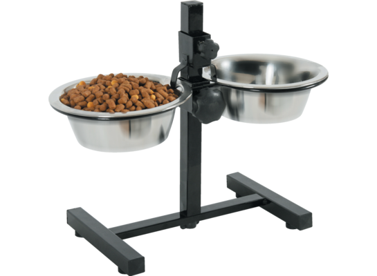 Zestaw 2 miski 16 cm 0,7 l + stojak regulowany ZOLUX