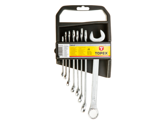 Klucz płasko - oczkowy 6 - 19 mm, zestaw 8 sztuk TOPEX
