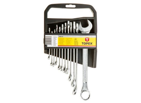 Klucz płasko - oczkowy 6 - 22 mm, zestaw 12 sztuk TOPEX
