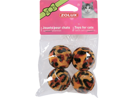 Zabawki dla kota 4 piłki pluszowe kolorowe 4cm ZOLUX