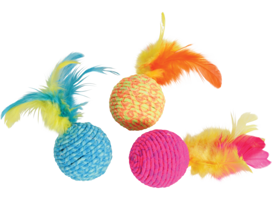 Zabawka dla kota piłka z piórkami elastyczna ZOLUX