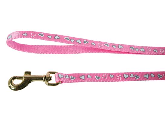 Smycz odblaskowa "Serce" 1m – różowy ZOLUX