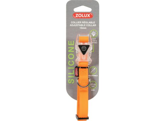 Obroża silikonowa regulowana 15 mm pomarańczowy ZOLUX
