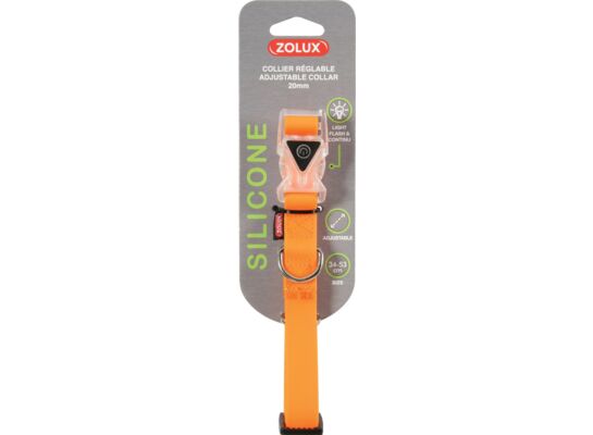 Obroża silikonowa regulowana 20 mm pomarańczowy ZOLUX