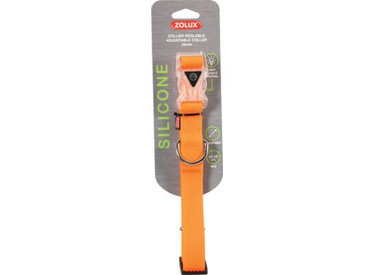 Obroża silikonowa regulowana 25 mm pomarańczowy ZOLUX