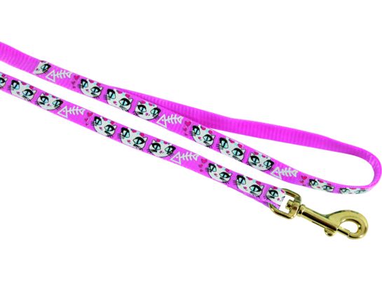 Smycz nylonowa dla kota LADYCAT 1 m różowy ZOLUX