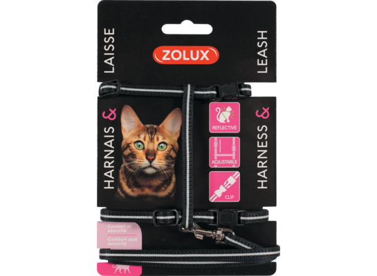 Zestaw spacerowy dla kota - czarny ZOLUX