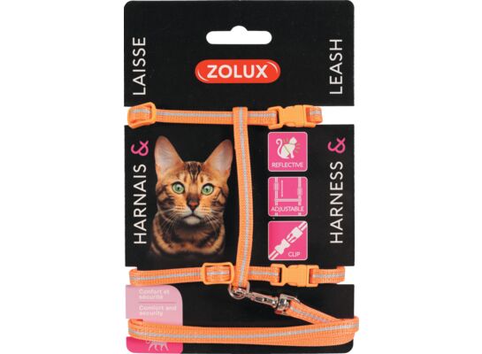 Zestaw spacerowy dla kota - pomarańczowy ZOLUX