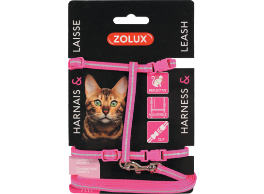 Zestaw spacerowy dla kota - różowy ZOLUX
