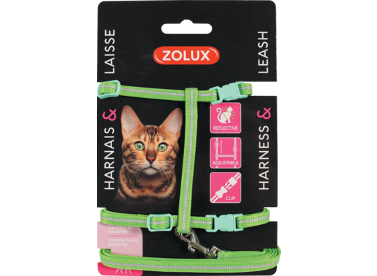 Zestaw spacerowy dla kota - zielony ZOLUX