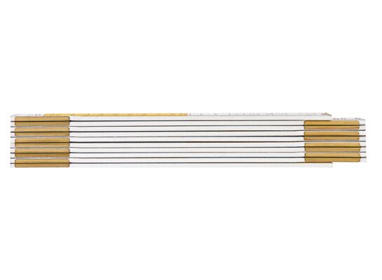 Miara składana drewniana 2 m, biało - żółta NEO