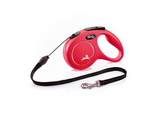 Smycz automatyczna NEW CLASSIC linka M 5 m czerwona FLEXI