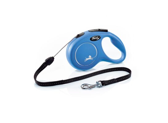 Smycz automatyczna NEW CLASSIC linka S 8 m niebieska FLEXI