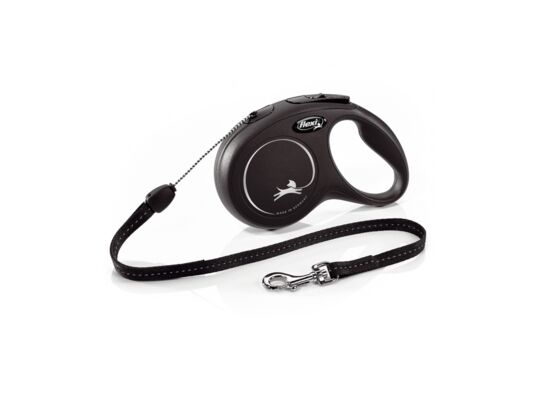 Smycz automatyczna NEW CLASSIC linka S 8 m czarna FLEXI